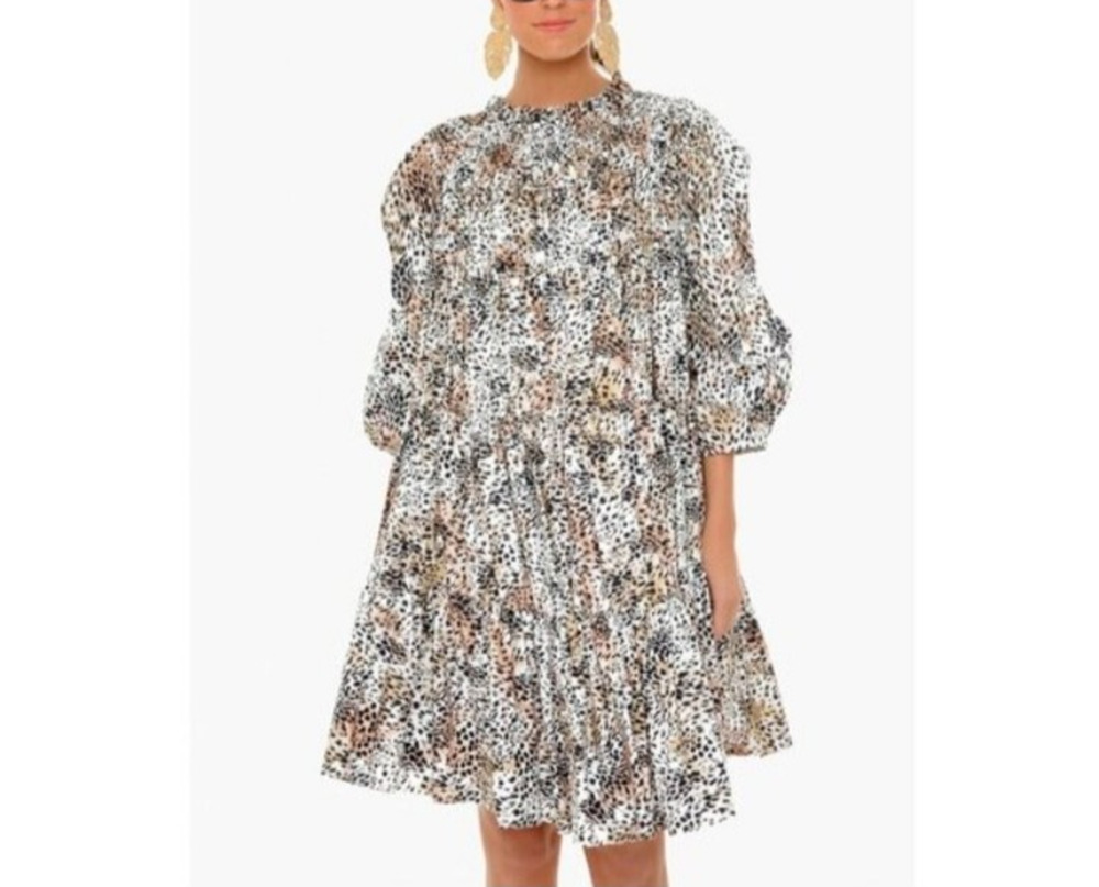 Sea New York White, Black & Tan Printed Mini Dress
